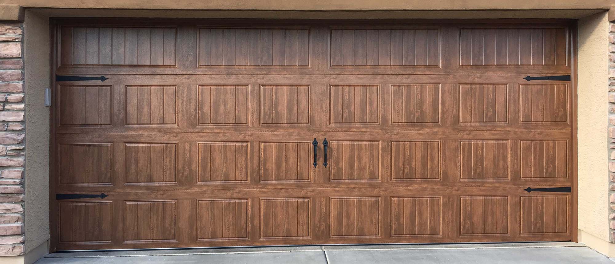 Wood Look Paneled Garage Door